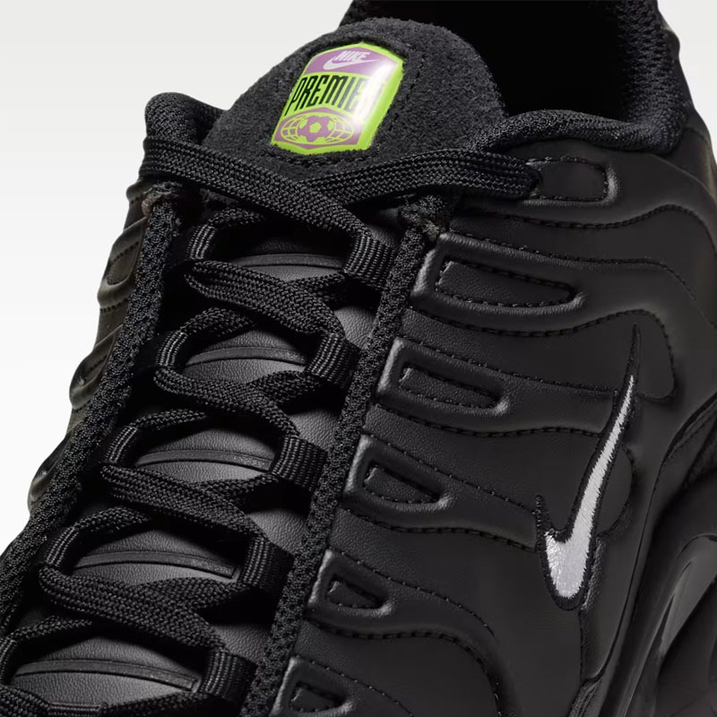 男鞋 NIKE AIR MAX PLUS「Premier」黑皮革 黑膠底 全氣墊慢跑鞋【IQ6607-001】