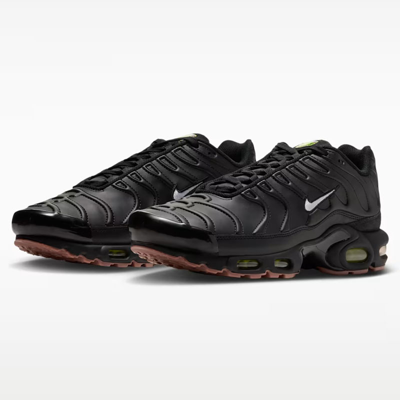 男鞋 NIKE AIR MAX PLUS「Premier」黑皮革 黑膠底 全氣墊慢跑鞋【IQ6607-001】