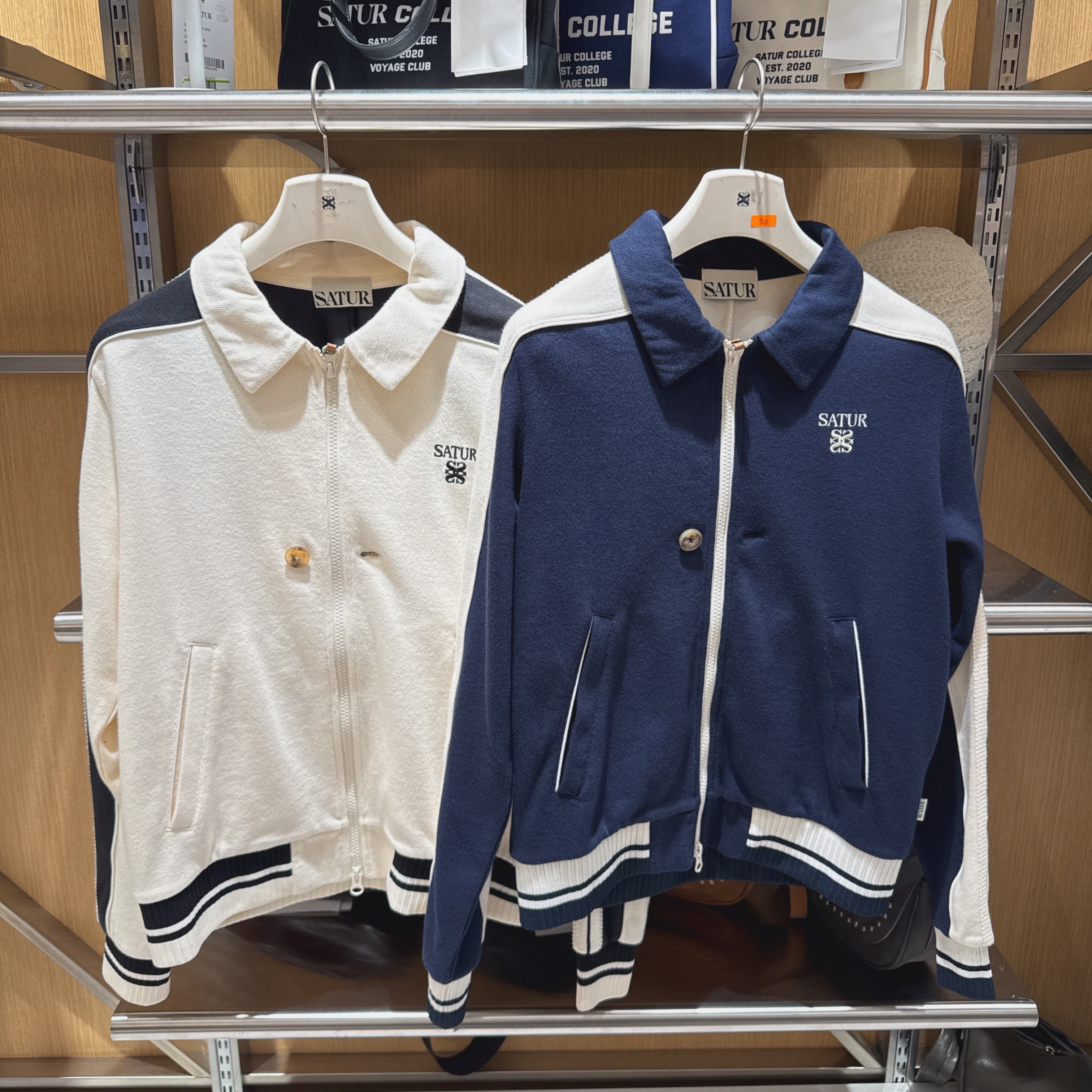 【24】SATUR W Lawton Lining Collar Track Zip-up Jacket - 2色選擇