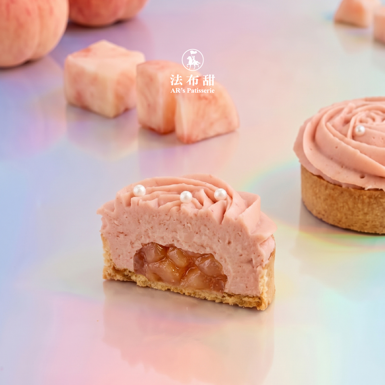 【法布甜】新品法式水蜜桃塔禮盒｜水蜜桃真果餡玫瑰塔下午茶推薦