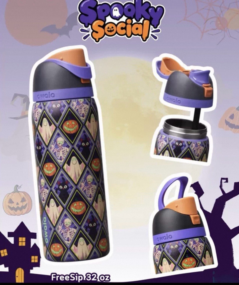 【Luxury】 Owala萬聖節限定主題水壺 Halloween萬聖節限量款保溫杯24/32oz 方便攜車載雙飲吸管水壺