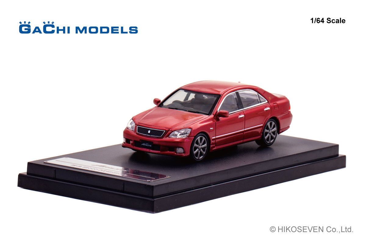 預訂:1/64 GACHI MODELS Toyota CROWN Athlete 2005 Ginger Red Mica Metallic (GM64003RE)