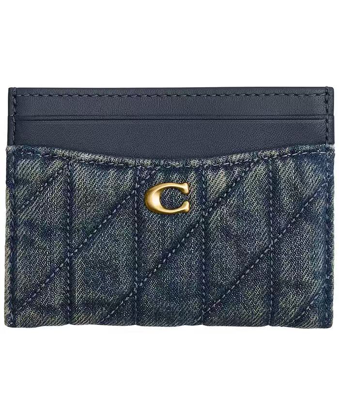 【預購】COACH N100833 Essential 絎縫牛仔布卡夾