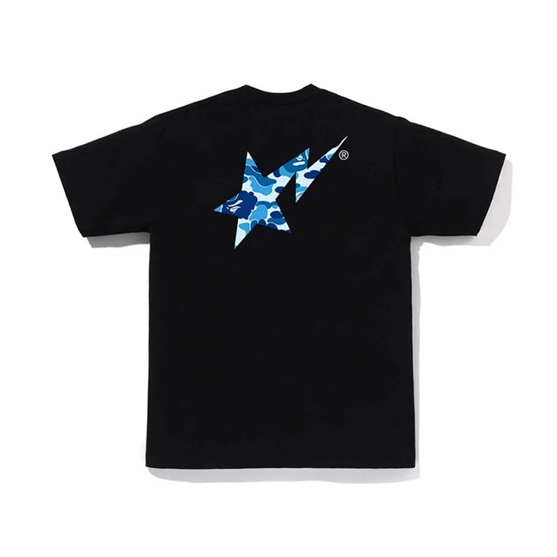 BAPE ABC CAMO BAPE STA TEE 藍迷彩字體 流星 短袖 黑色 1M80110008-BE [台灣現貨]
