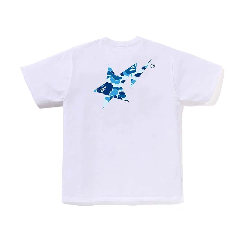 BAPE ABC CAMO BAPE STA TEE 藍迷彩字體 流星 短袖 白色 1M80110008-WE [台灣現貨]