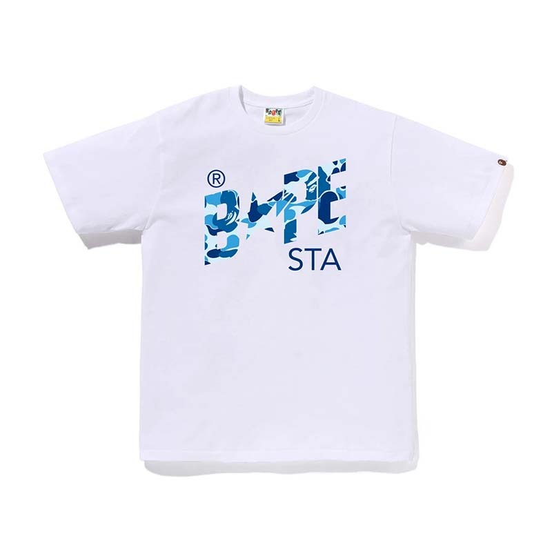 BAPE ABC CAMO BAPE STA TEE 藍迷彩字體 流星 短袖 白色 1M80110008-WE [台灣現貨]