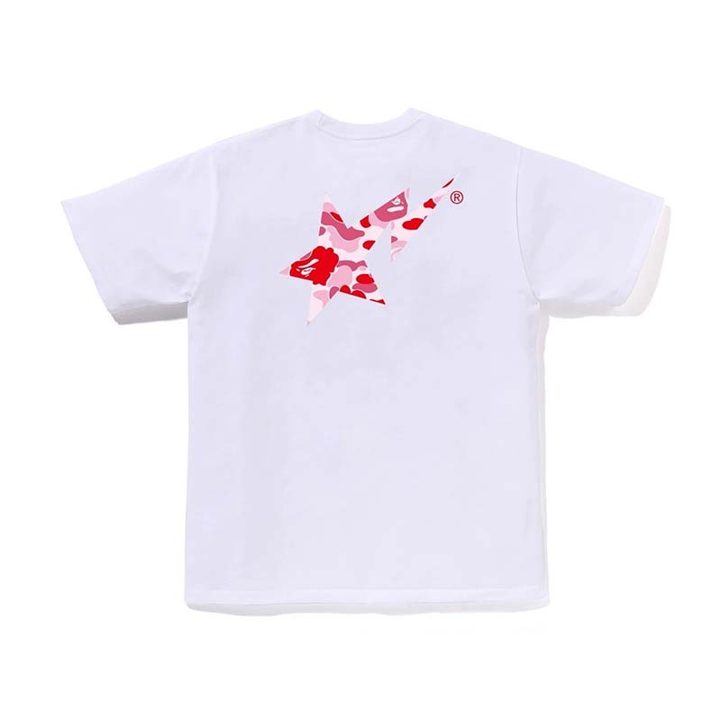 BAPE ABC CAMO BAPE STA TEE 粉迷彩字體 流星 短袖 白色 1M80110008-WK [台灣現貨]