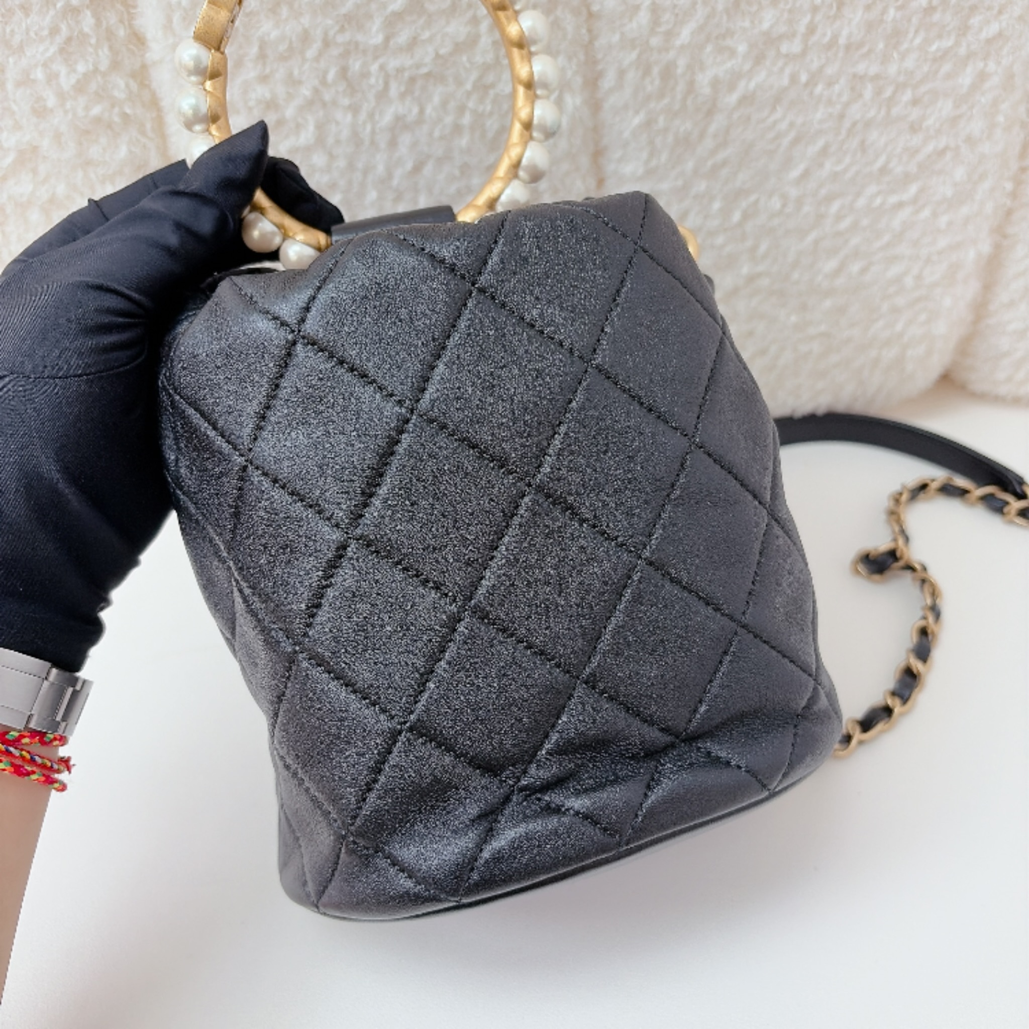 Chanel Pearl Handle Bag - Black / GHW
