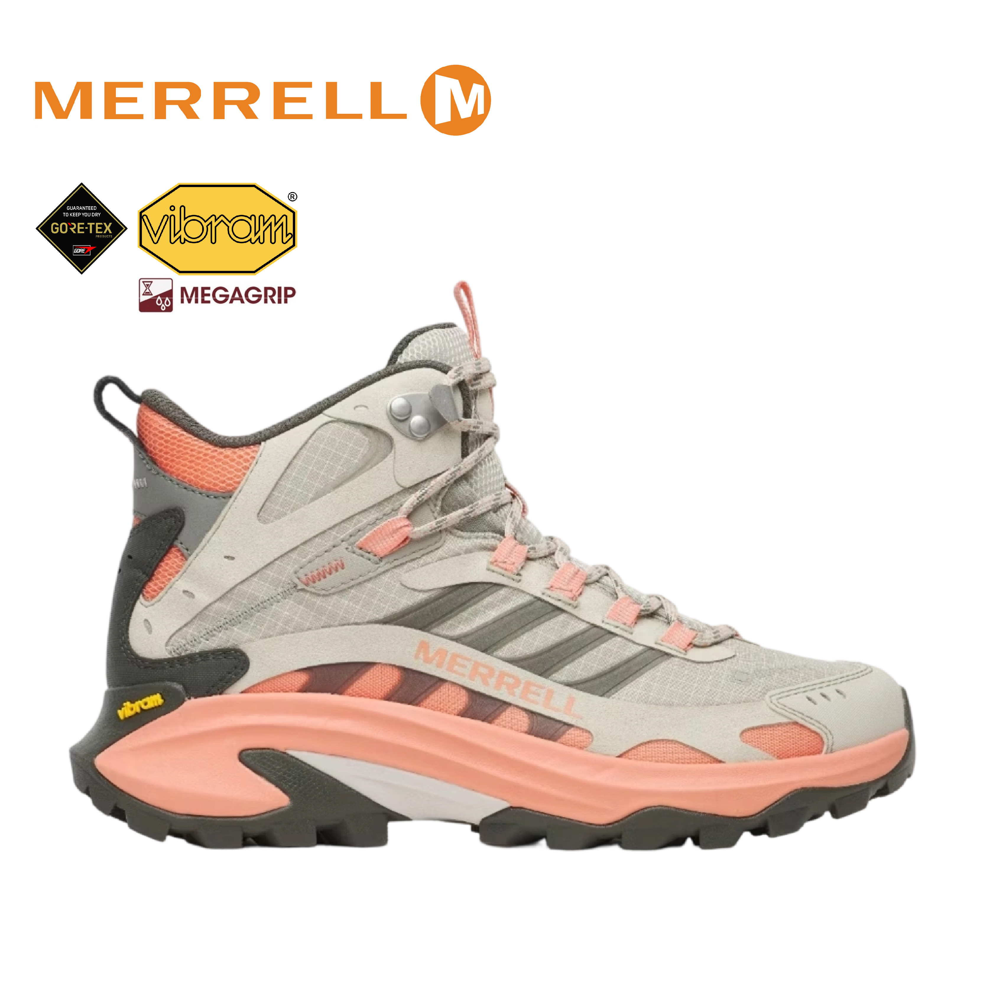 MERRELL 美國 MOAB SPEED 2 MID GTX 女款 (蜜桃橘色) 33ML005353