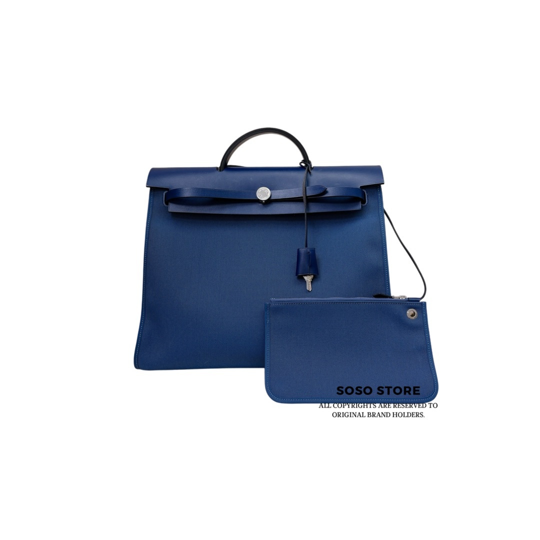 Hermès Herbag Zip 31 -  Bleu Marine / SHW