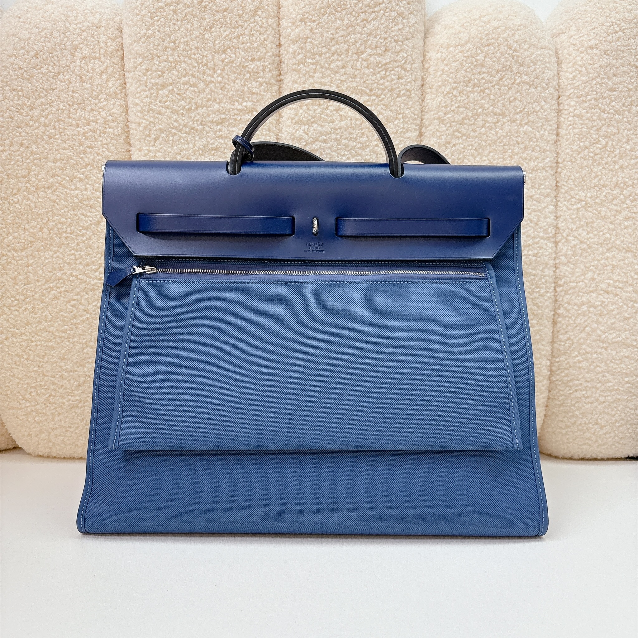 Hermès Herbag Zip 31 -  Bleu Marine / SHW