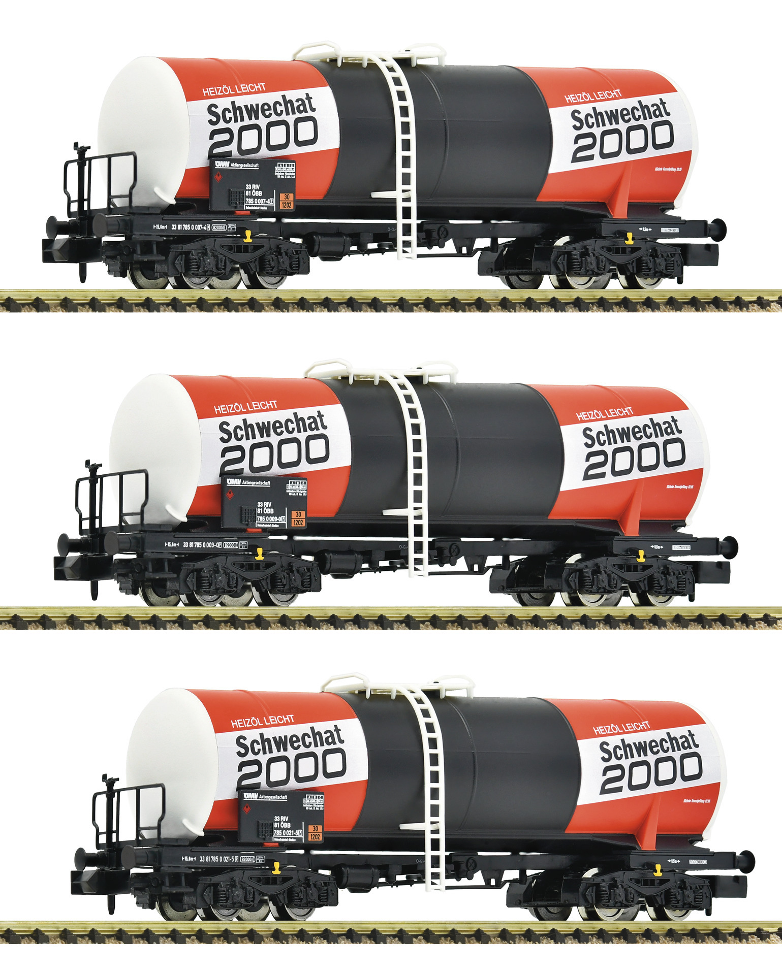 Fleischmann 6660073 N scale 3-piece set: Tank wagons, ÖBB