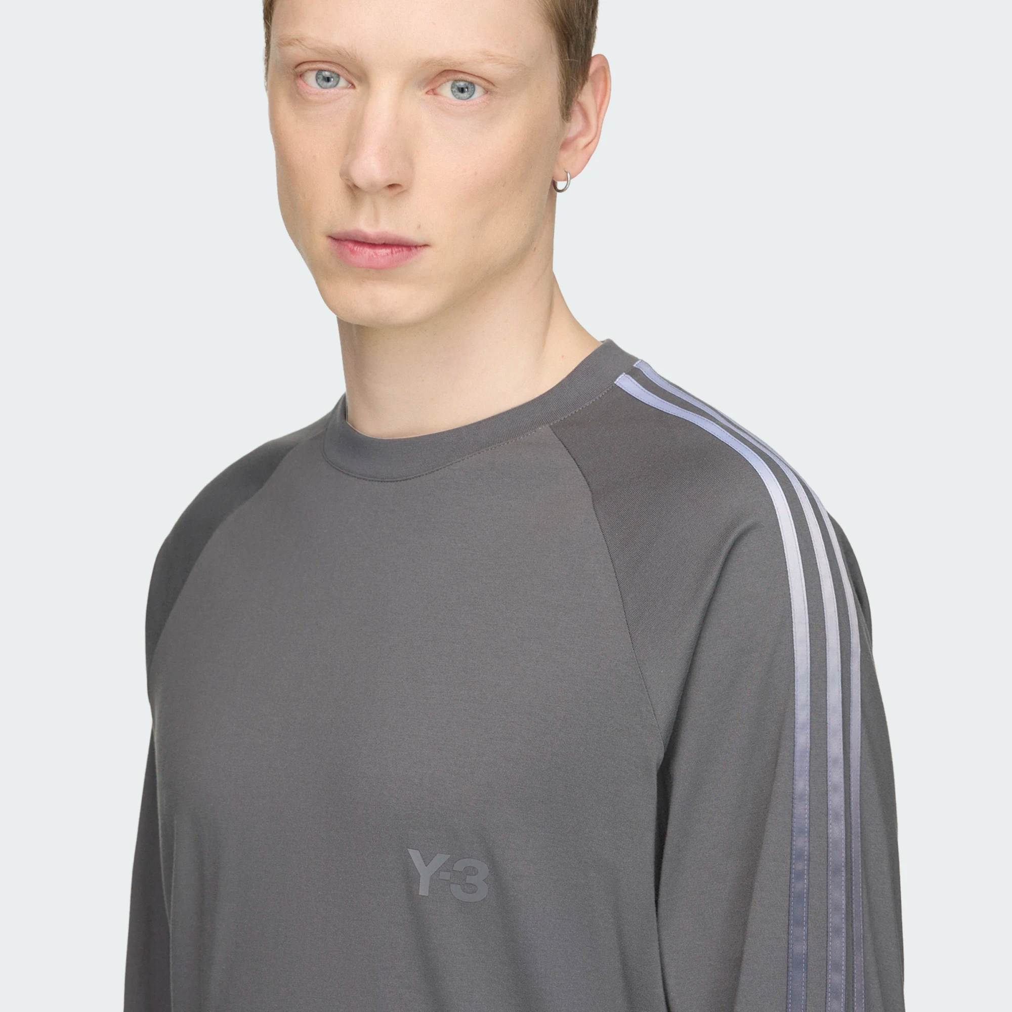 【 Y-3 OVS GRD 3S LS T 漸層三條紋長袖TEE - 灰 】