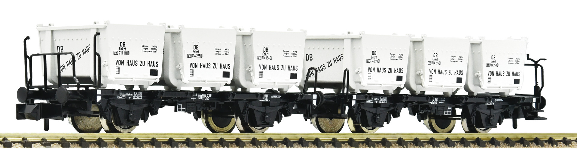 Fleischmann 6660106 N scale Double container carrier wagon, DB