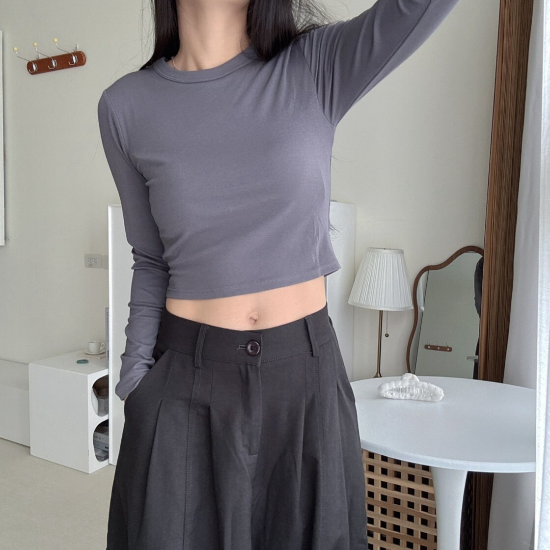 基本百搭款素面長袖bra T（預購）