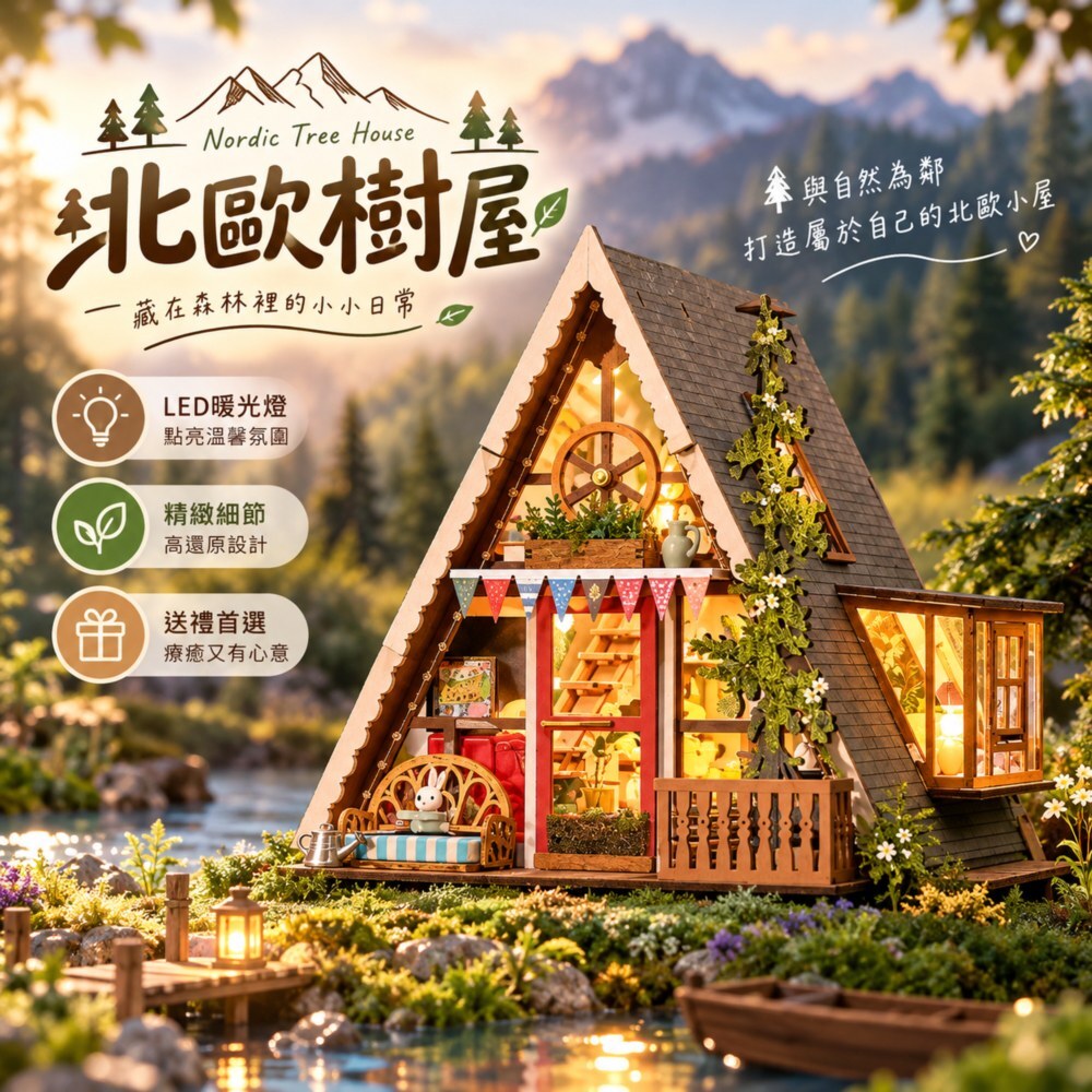 DIY袖珍小屋_【DG181】Rolife若來_北歐樹屋