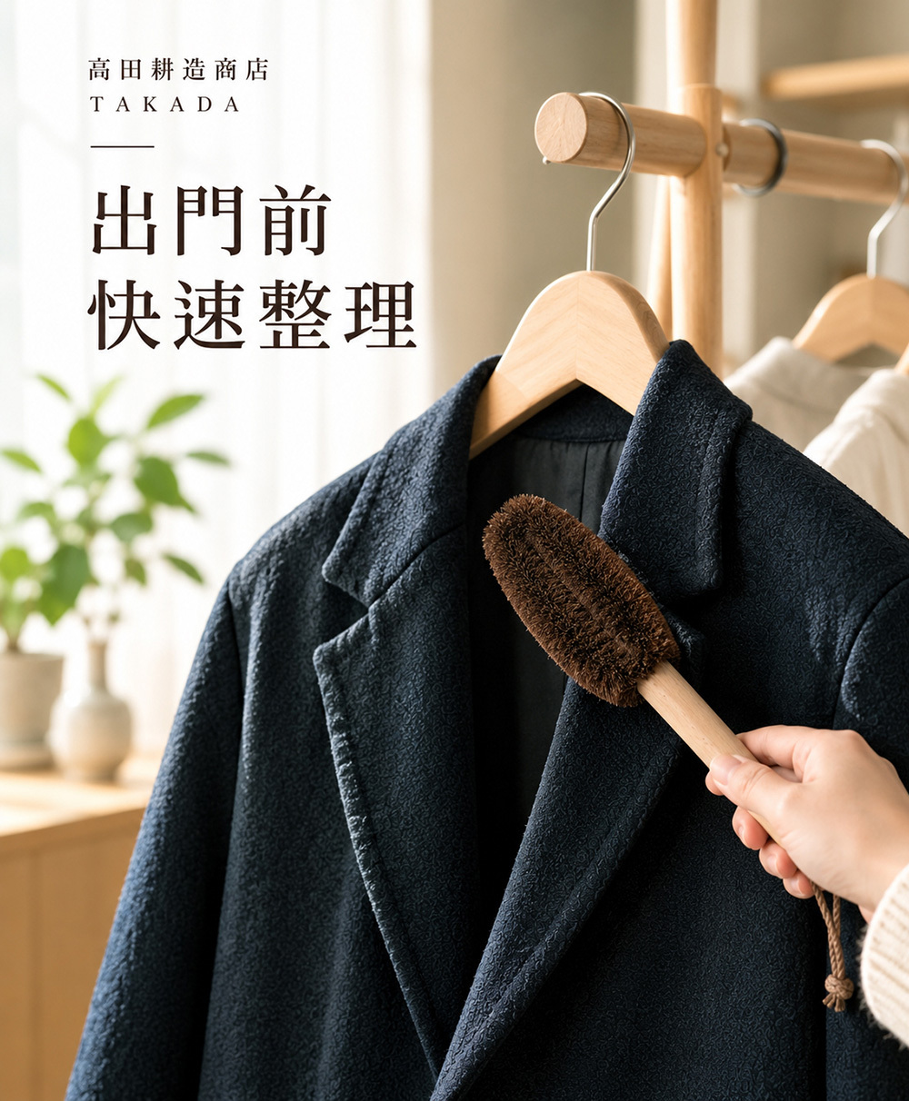 《高田耕造商店》日本製天然棕櫚衣物除塵刷