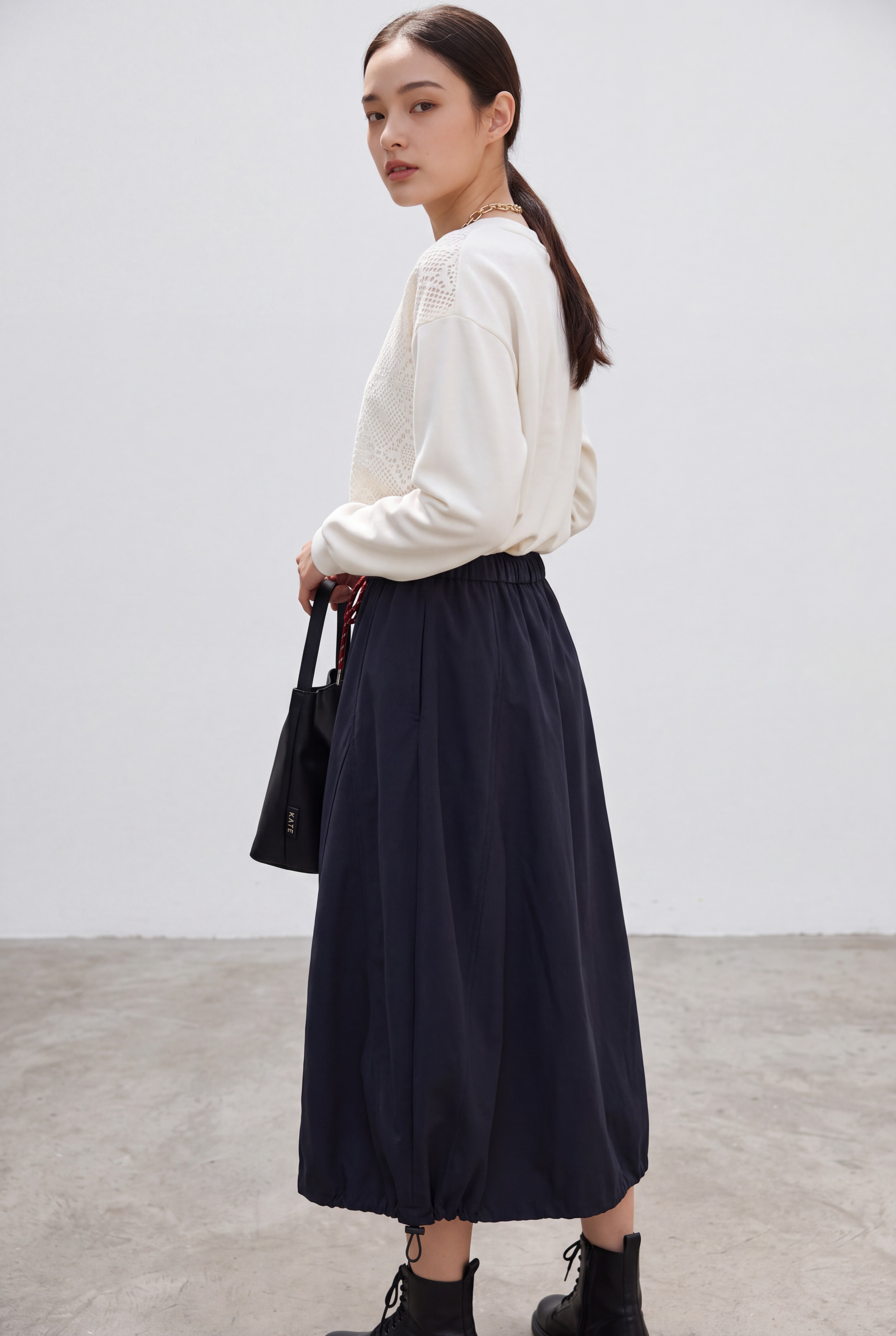 Drawstring Elastic Waist Casual Skirt SK0307