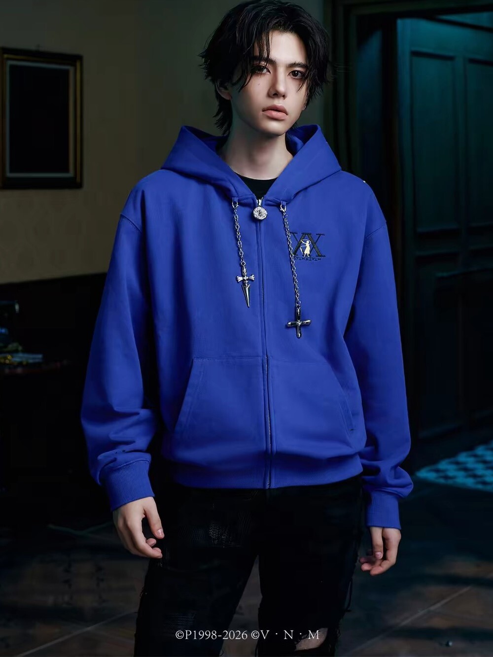 MEDM X Hunter × Hunter Collaboration Series: Character Icon Embroidered Applique Zipper Hooded Jacket