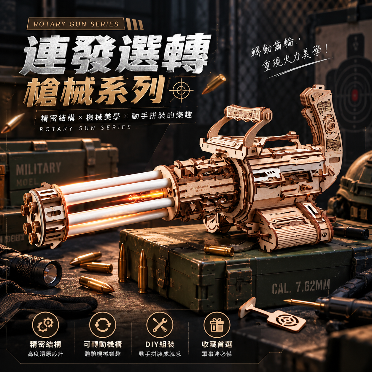 DIY袖珍小屋_【LQA01】Rolife若來_連發選轉槍械系列