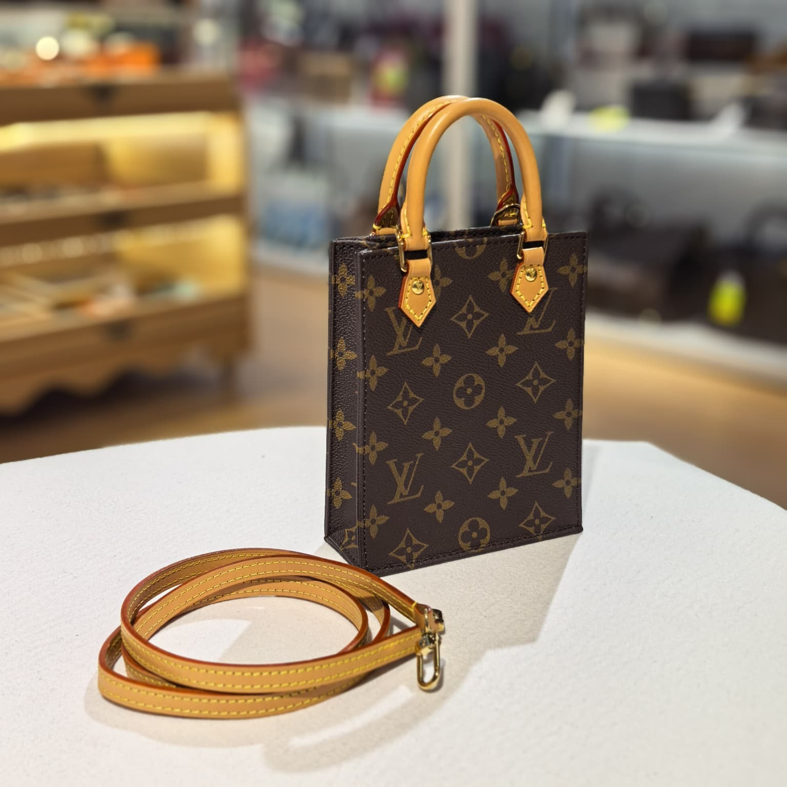 95%NEW二手LV琴譜袋, M69442, Petit Sac Plat , 啡色老花帆布拼牛皮, LV Monogram, #香榭站正品