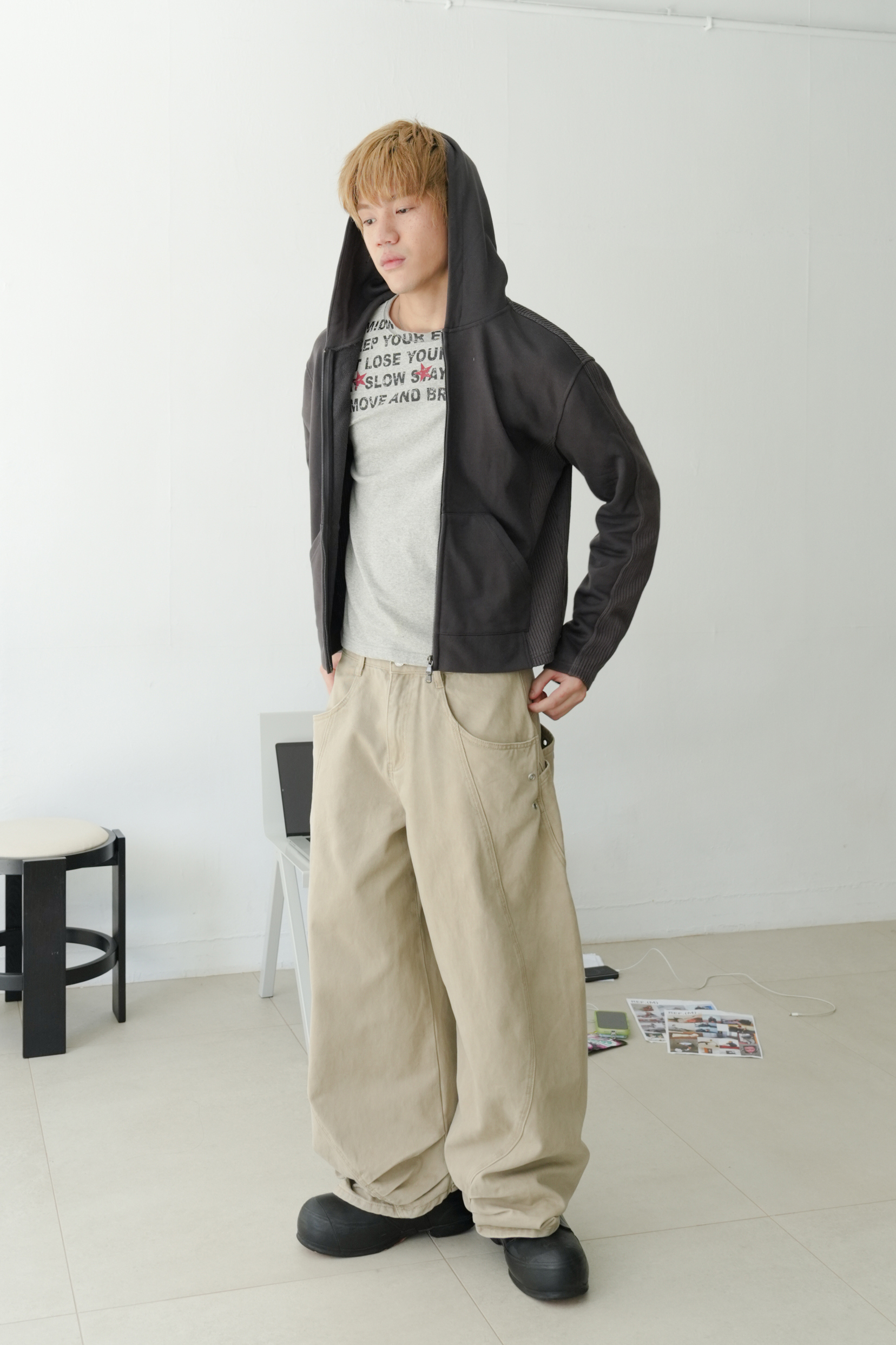 curve eyelet pants #長褲
