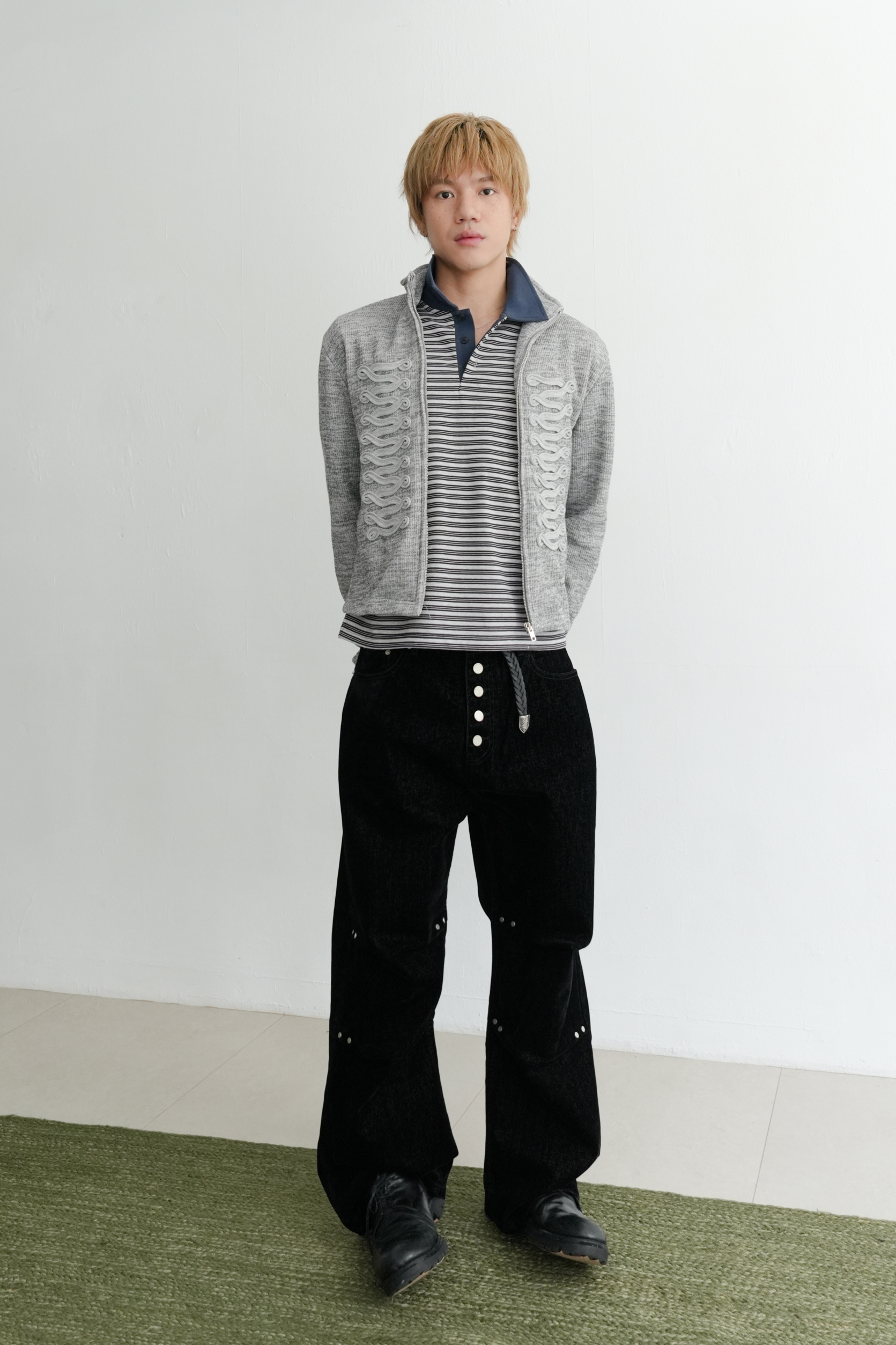 eden napoleon ribbed zip up #外套
