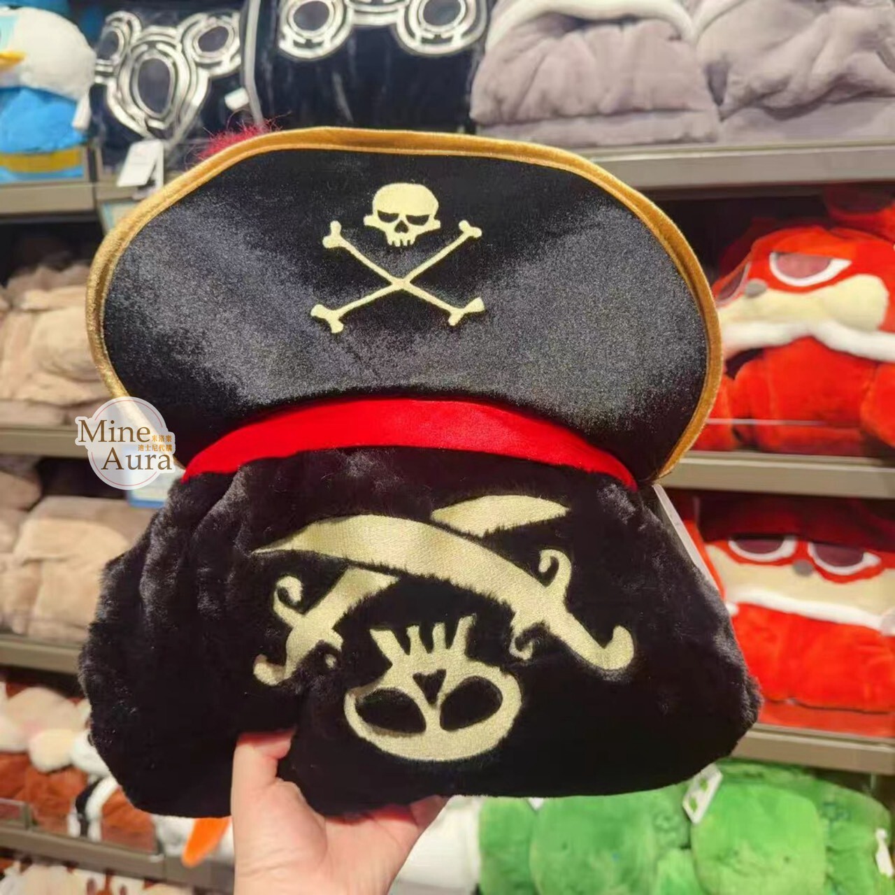 加勒比海盜 Pirates of the Caribbean 海盜船長帽 連帽造型 披肩 毛毯 可摺疊收納 -上海迪士尼樂園