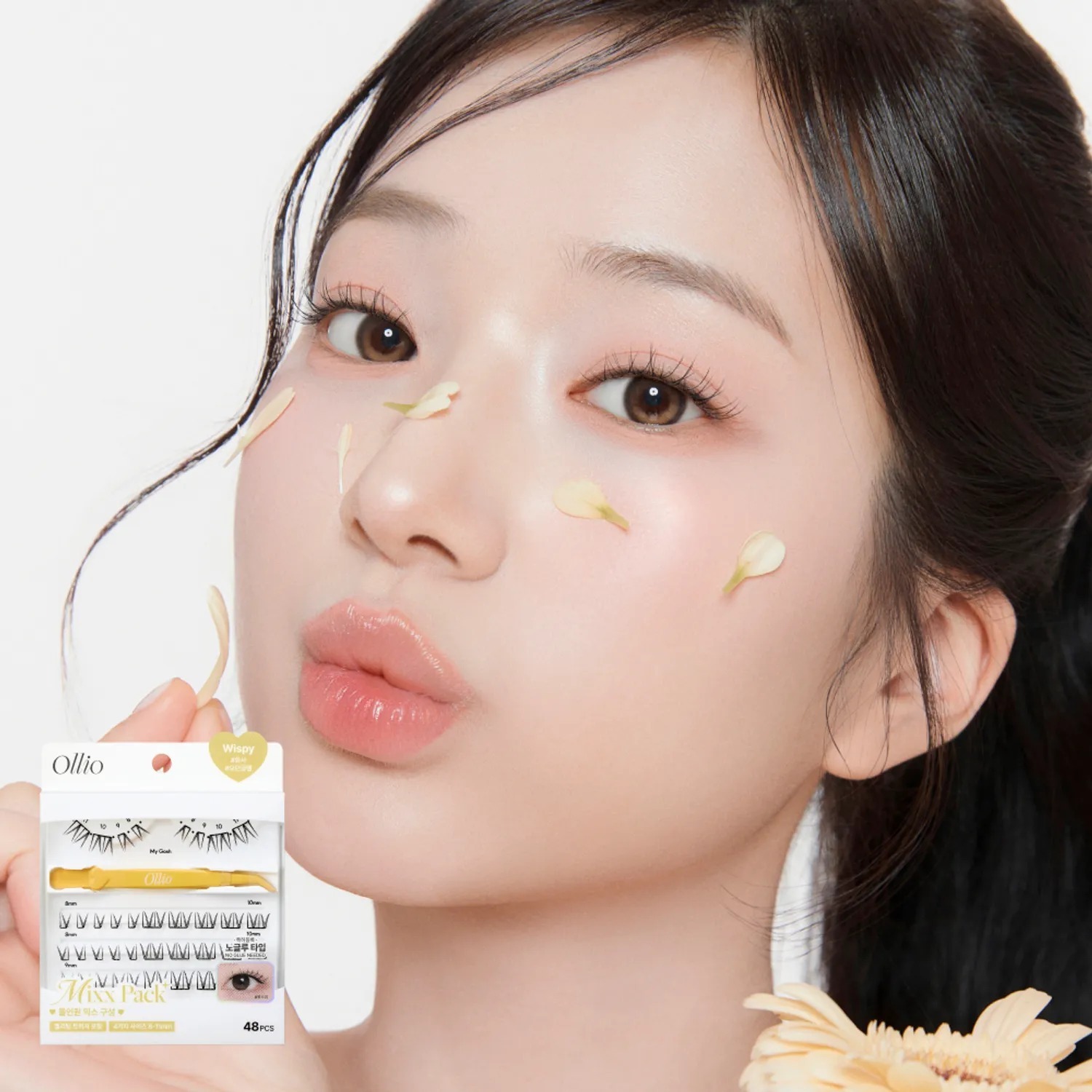 Ollio No Glue Eyelash #Wispy  [Mixx PACK] (8/9/10/11mm) 48pcs