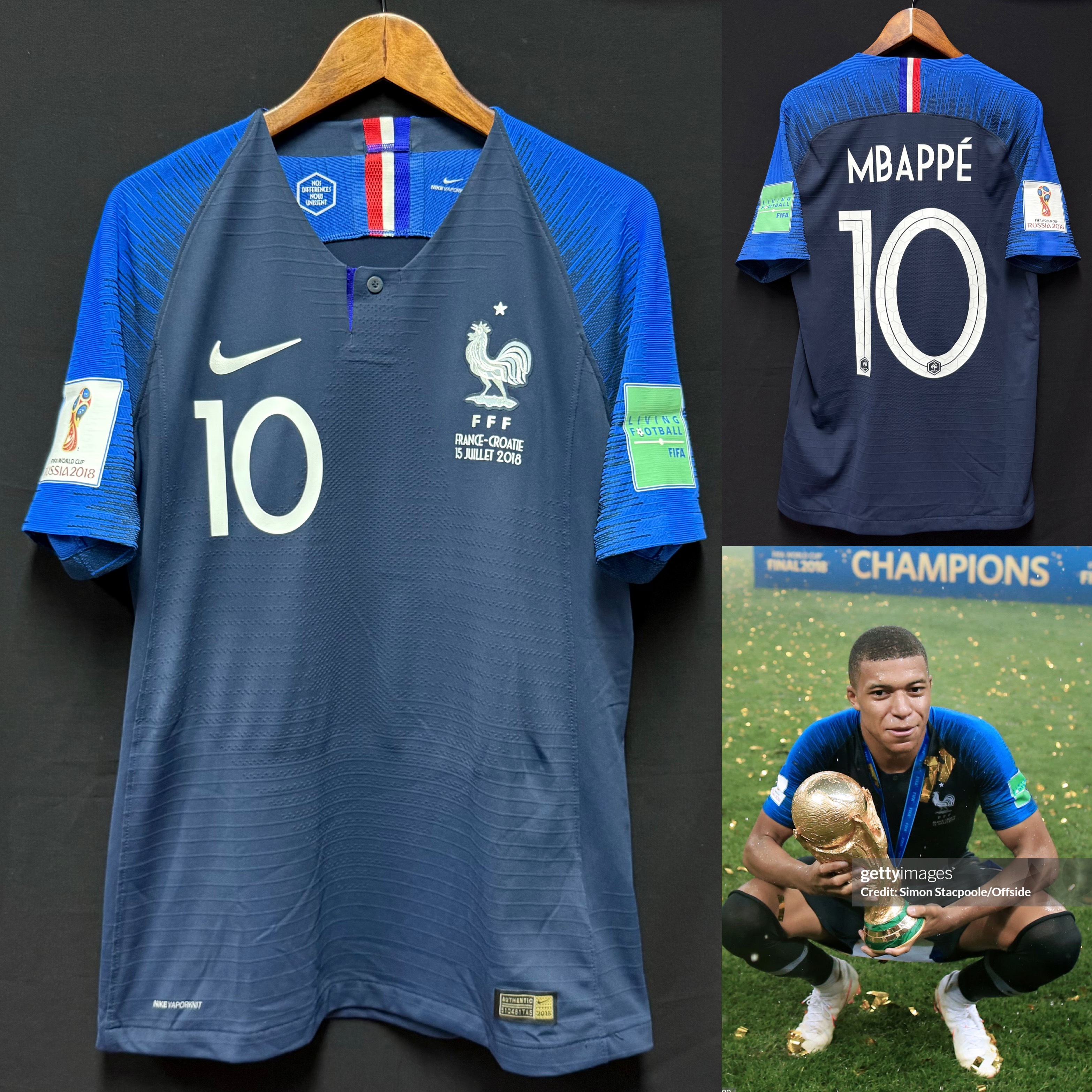 France 2018 FIFA World Cup Final Nike Home Authentic Player Shirt #10 MBAPPE