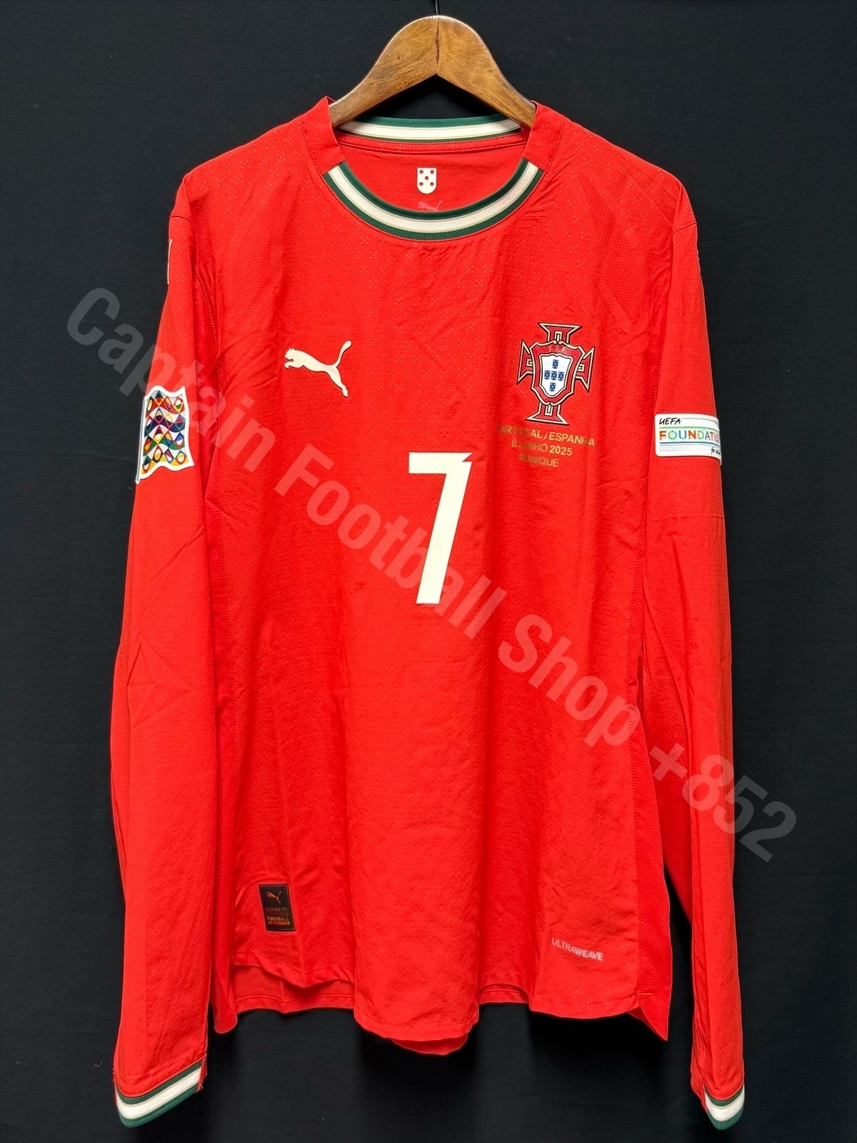 (Player Issue) Portugal 2025 UEFA Nations League Puma L/S Home Player Issue Shirt #7 RONALDO