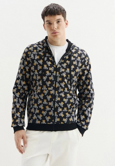 【預購】S100802 Moschino 滿版泰迪熊拉鏈外套(黑色)