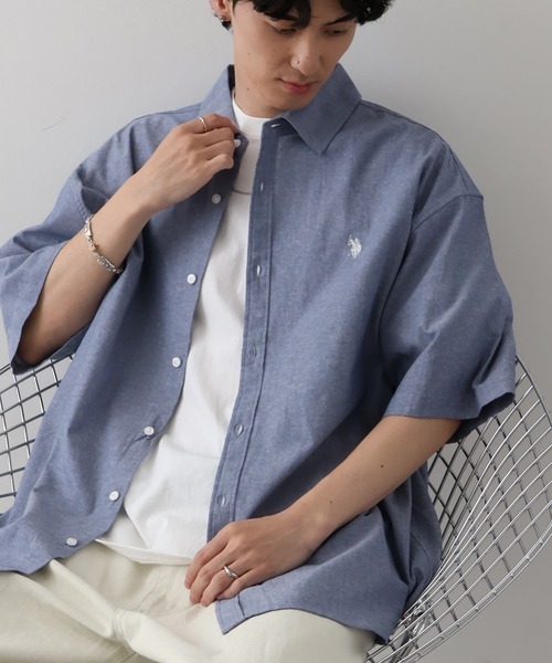 日本 U.S. POLO ASSN. x CORPUS TOKYO Logo Oversized Shirt [PLM61704]