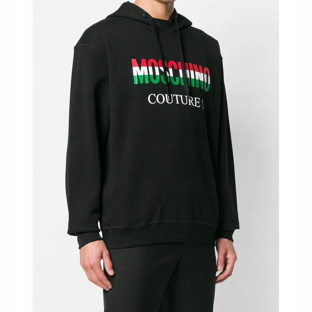 【預購】S100804 Moschino 三色LOGO連帽衛衣(黑色)