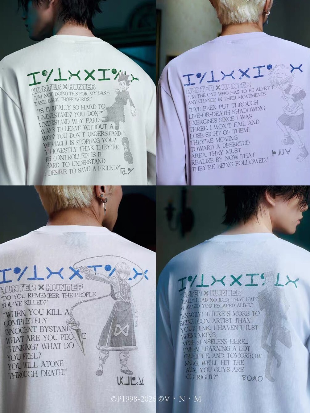 MEDM X Hunter × Hunter Collaboration Series: Character Letter Print Slim Fit Long Sleeve T-Shirt