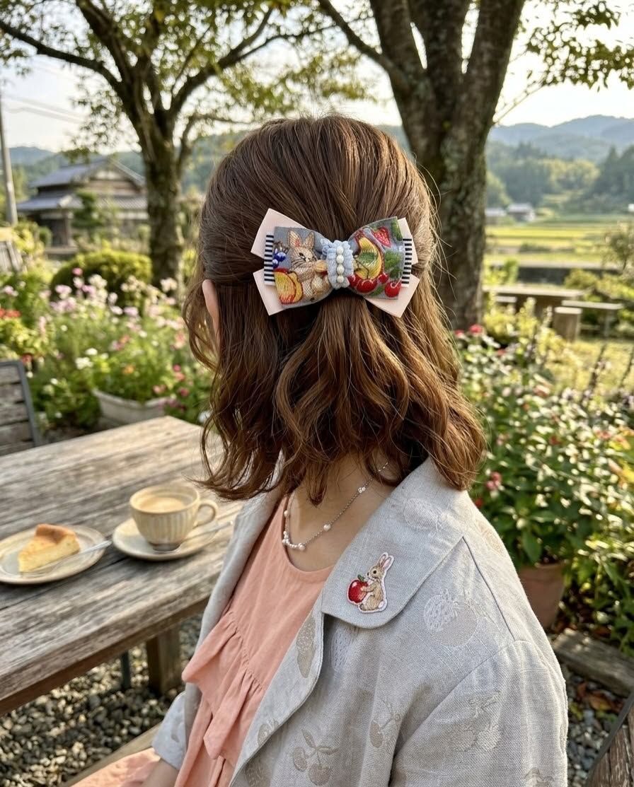 動物圖案刺繡髮夾
