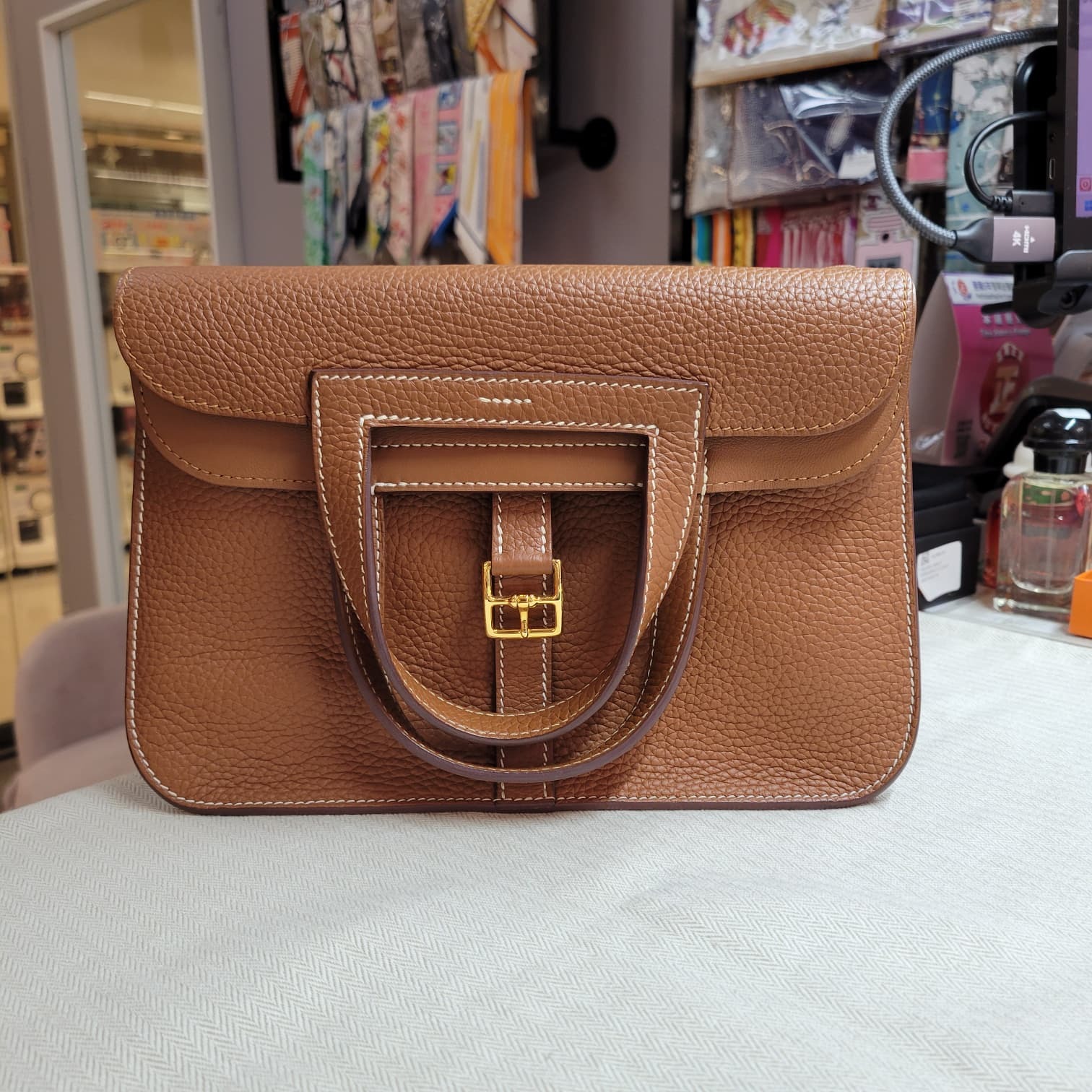98%NEW HERMES HALZAN 25 GOLD CC