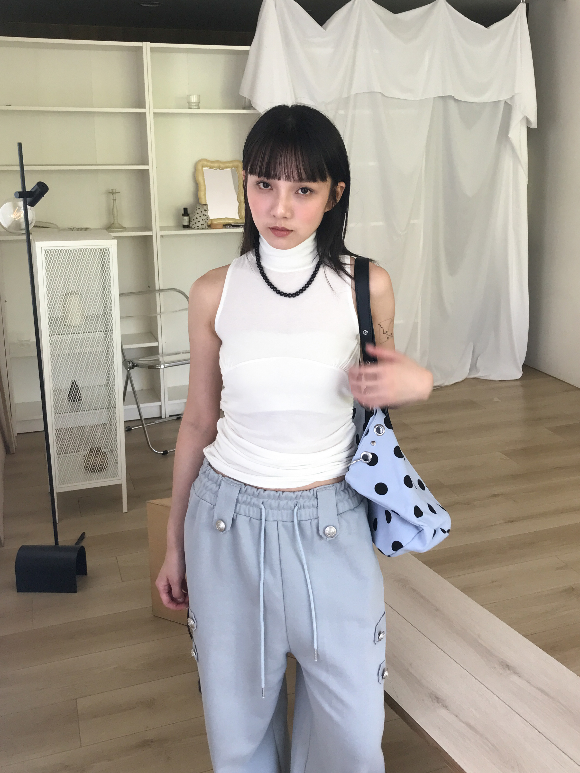 wool turtleneck sleeveless #上衣