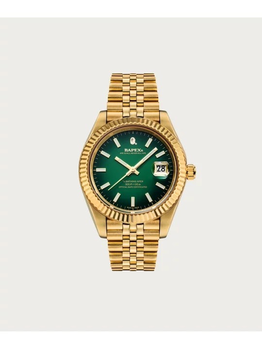 【Luxury】 BAPE TYPE6 BAPEX限量手錶 金紅水鬼 金綠水鬼 BAPE機械錶水鬼系列 A BATHING APE TYPE 6 BAPEX 金錶帶 金錶圈 12點是猿頭 綠面 紅面 機械機芯 藍寶石玻璃 手錶