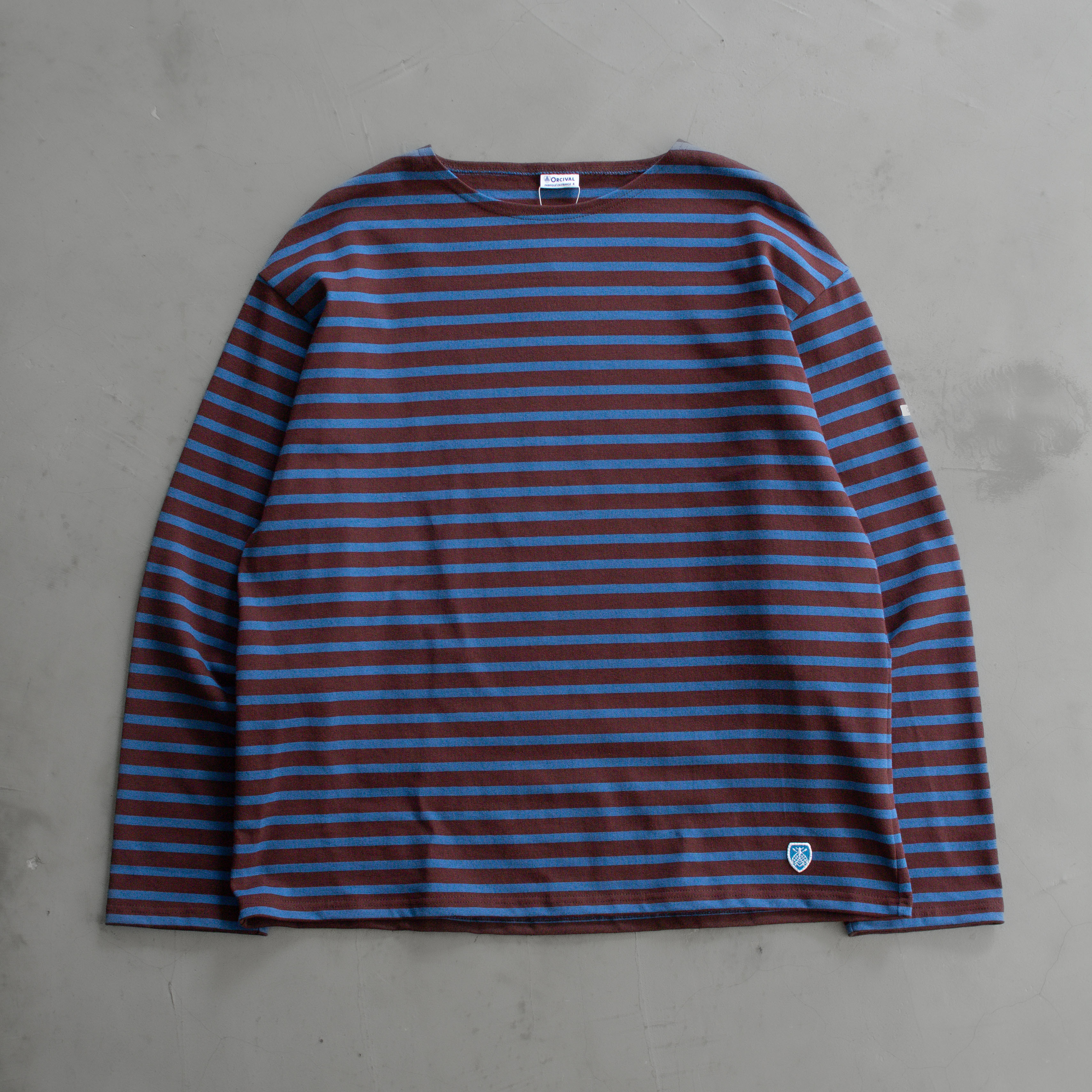 ORCIVAL MEN'S COTTON LOURD CREW NECK WIDE BASQUE SHIRT 法國製 男裝 條紋 船領 長袖 T恤 #B573