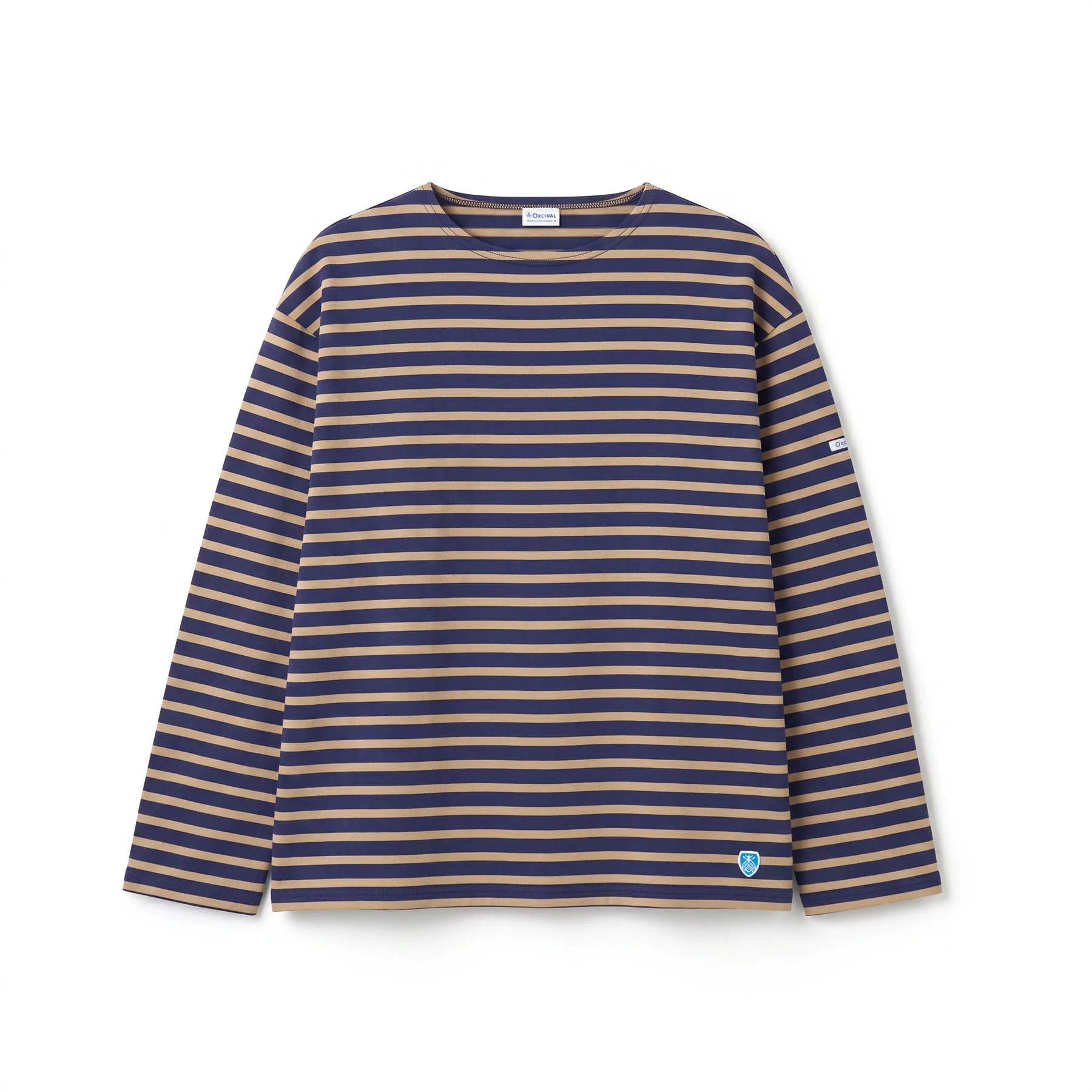 ORCIVAL MEN'S COTTON LOURD CREW NECK WIDE BASQUE SHIRT 法國製 男裝 條紋 船領 長袖 T恤 #B573