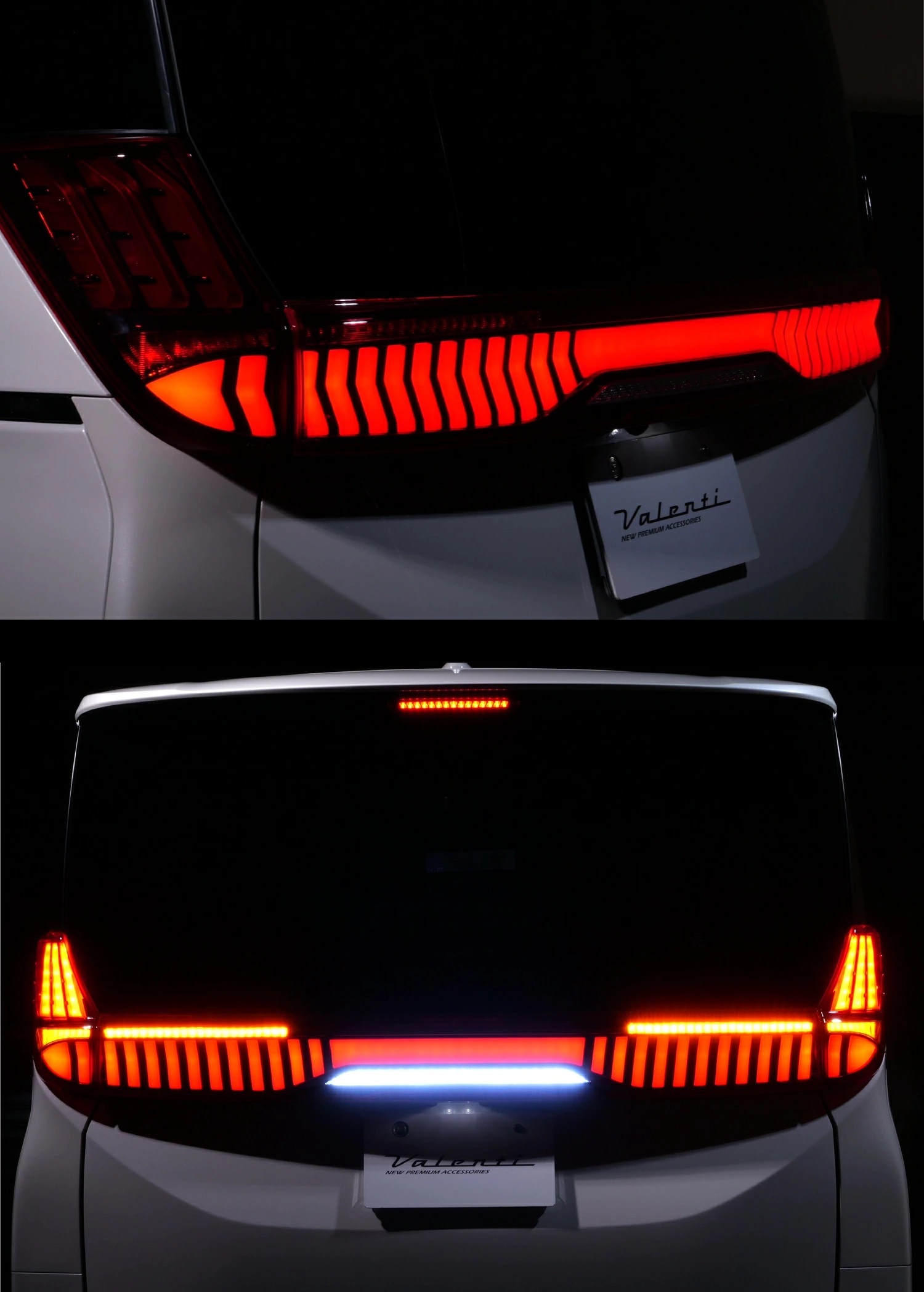 Valenti 專為 Toyota Noah / Voxy 90 系打造的 Jewel LED Tail Lamp ULTRA 車尾燈組（限定配色款：Red Smoke / 亮紅燻黑）。