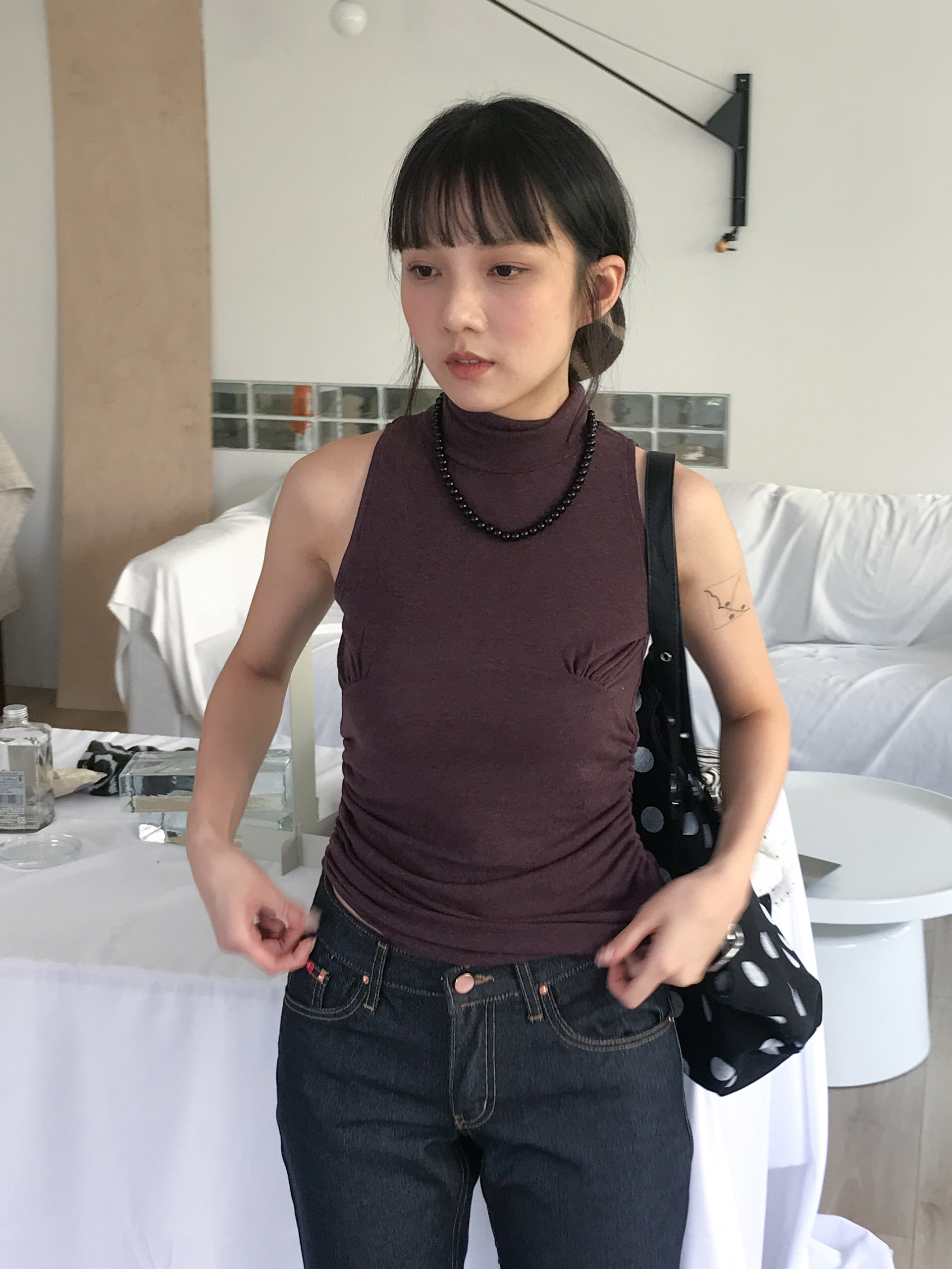 wool turtleneck sleeveless #上衣