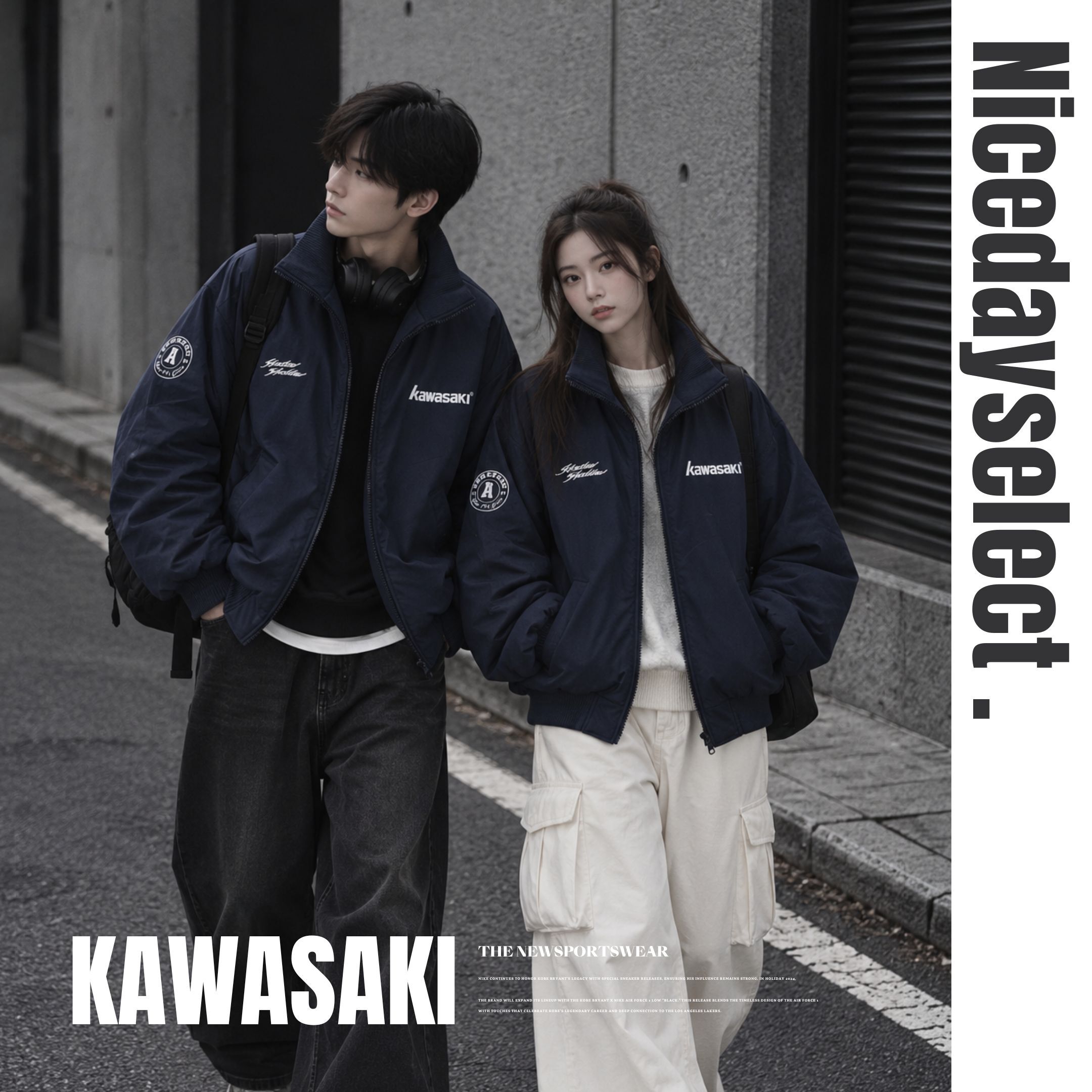 NICEDAY 服飾 代購 Kawasaki 秋冬 絨毛 外套 防風 復古 棕色 摩卡 灰黑 防寒 冬天 CQ/YC-HY25593LGL