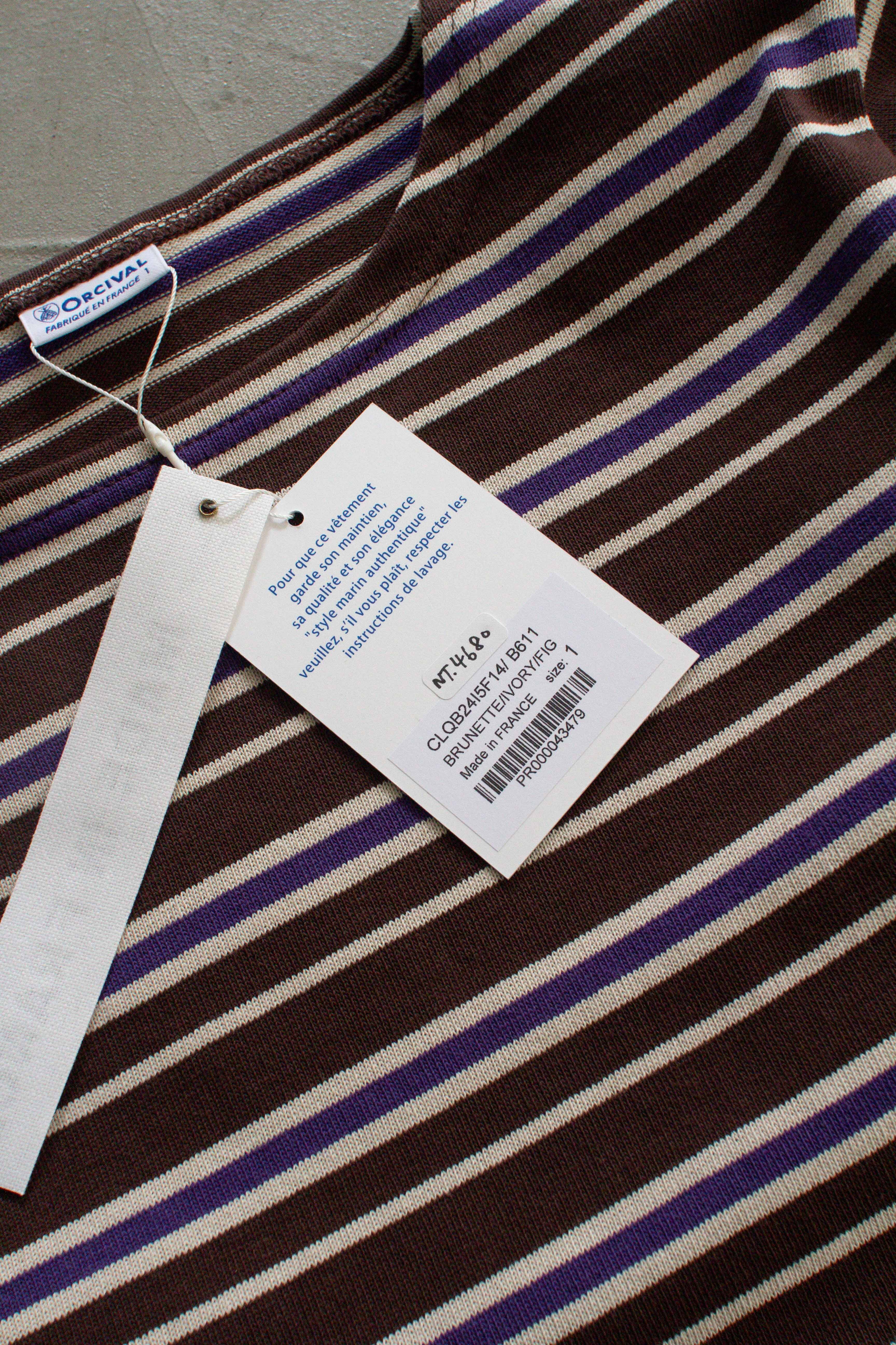 ORCIVAL WOMEN'S COTTON LOURD BASQUE SHIRT MULTI BORDER 法國製 女裝 條紋 船領 長袖 T恤 #B611