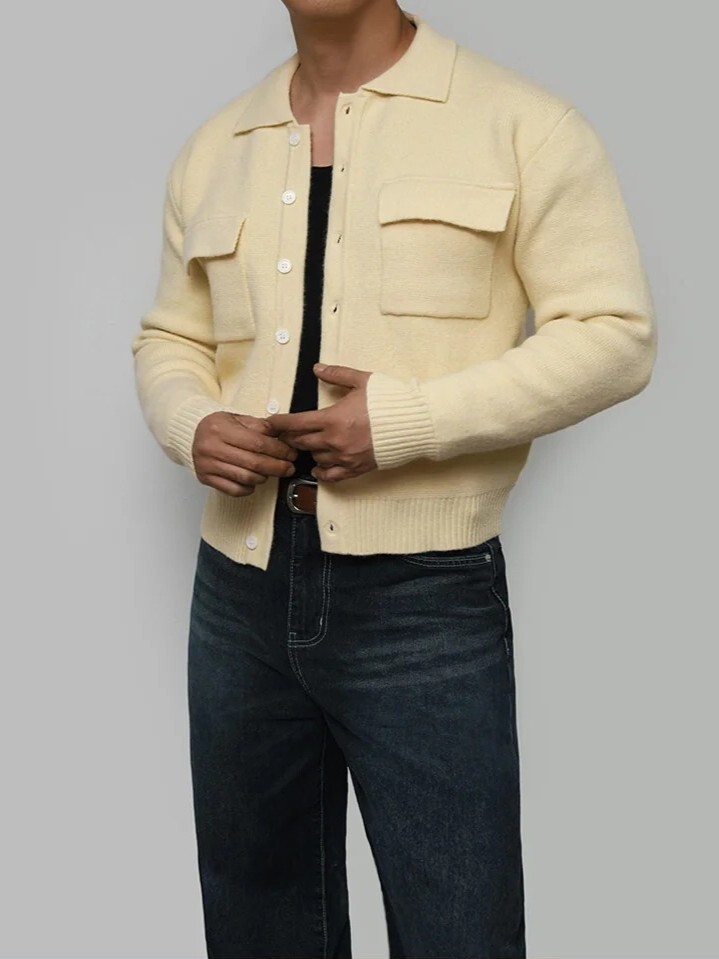 Moav Two-Pocket Collar Cardigan
