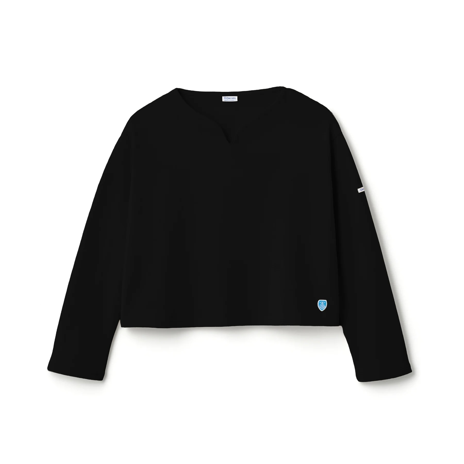ORCIVAL WOMEN'S COTTON LOURD SKIPPER WIDE SHIRT SOLID  法國製 女裝 條紋 船領 長袖 T恤 #B647