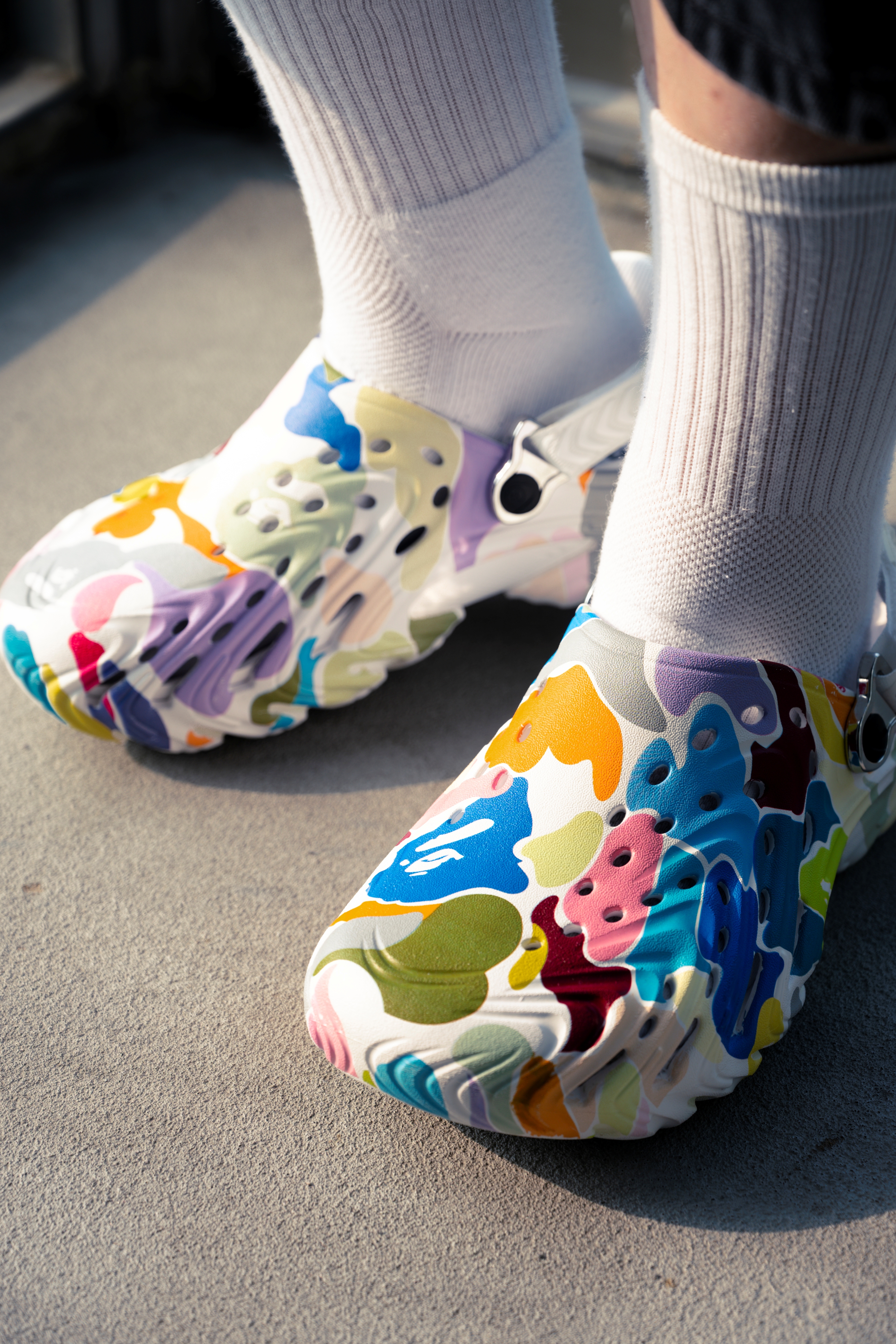 ☆ETW☆【EASY TO WEAR】BAPE X Crocs Echo Clog 2.0 M2 猿人 洞洞鞋 拖鞋