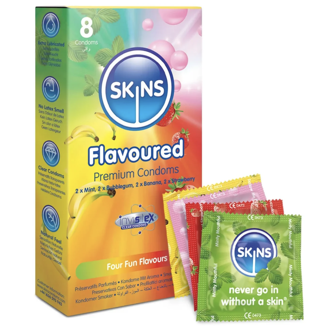 Skins Flavoured 雜錦香味 55mm 16片裝 乳膠安全套