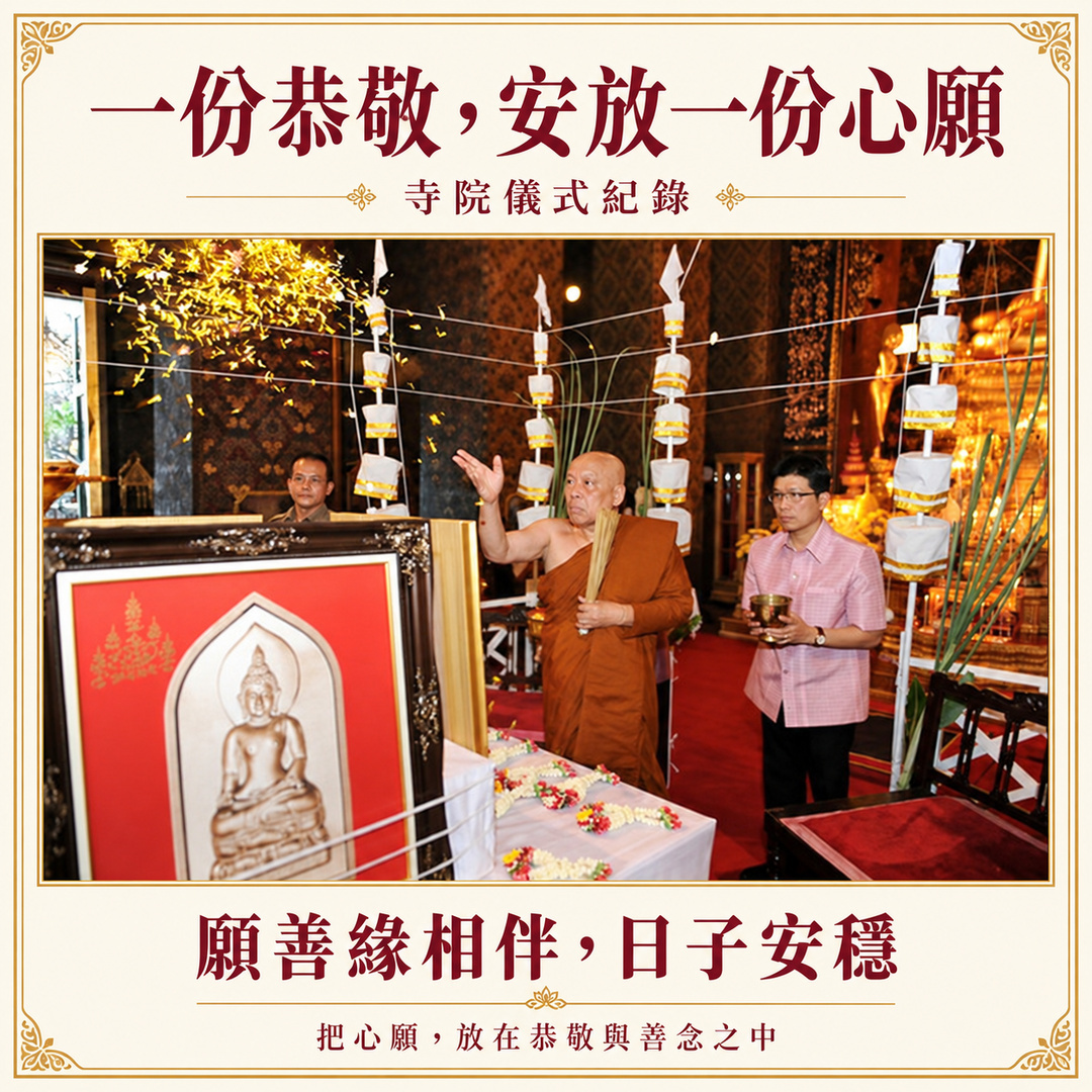 寺院儀式紀錄｜一份恭敬，安放一份心願；原商品頁儀式照片重新排版。